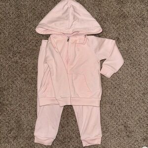 RALPH LAUREN TERRY FULL-ZIP HOODIE AND JOGGER PANT SET 24M